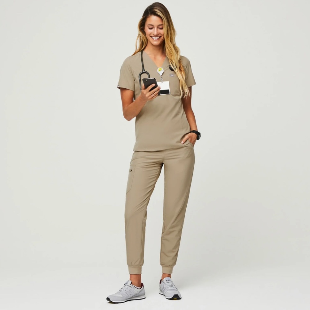 COPY - FIGS Light Oak Catarina™ FIONLITE™ - Slim Scrub Top